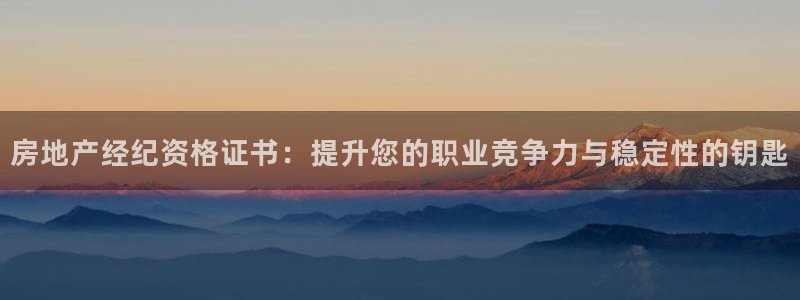 风暴娱乐注册网址：房地产经纪资格证书：提升您的职业竞争力与稳